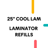 The 25" Cool Lam requires NO heat, NO electricity, NO mess. Safe and Easy to use. With a crank of the handle, you can easily laminate our 24" posters, banners, and more! Create your own classroom whiteboards, display boards, distance learning packets,  and MORE! The possibilities are endless!
